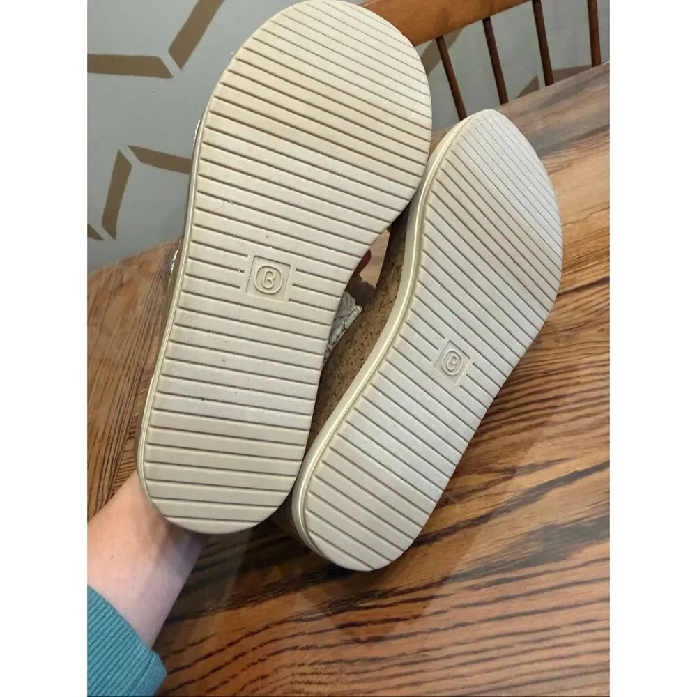Lifestride Bzees White Double Strap Slide Resort Air Step Wedge Sandals Size 7.5 - Picture 7 of 7